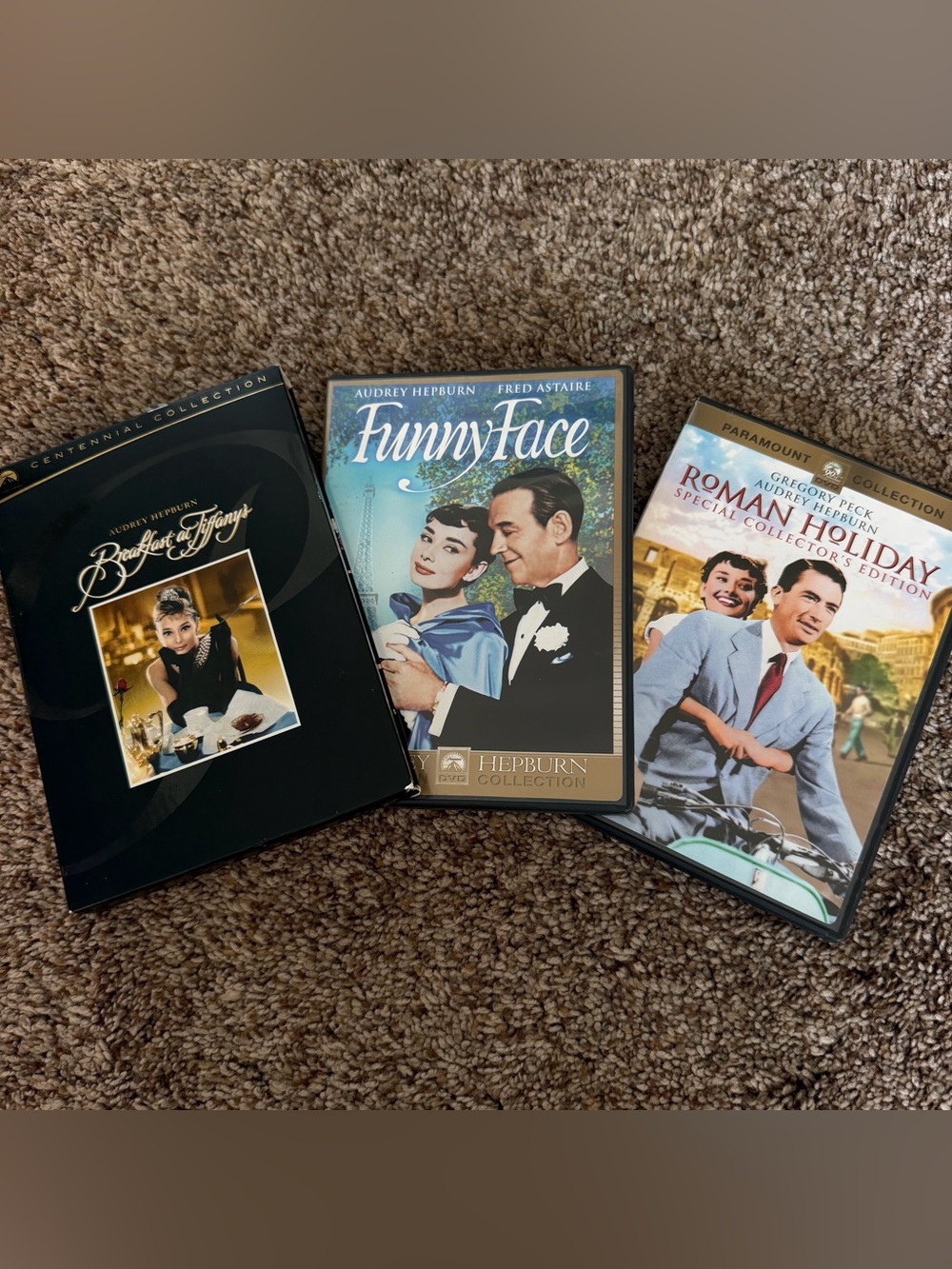 Audrey Hepburn Breakfast at Tiffany, Funny Face & Roman Holiday DVDs